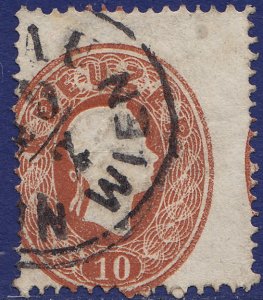 Austria - 1860 - Scott #15 - used - off-centered