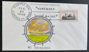 1998 Clinton CT USA Hand Painted Cover Spanish American War Centenary Stamp Show