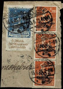 Germany 1922,Sc.#B3, 3x B5 used examinated