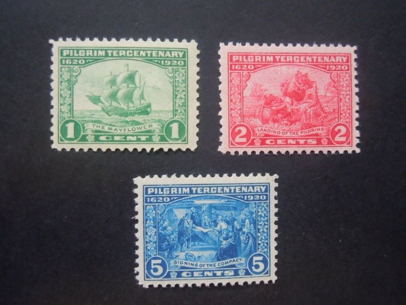 1920 #548, 549, 550 Pilgrim Tercentenary Issues  MNH OG VF/XF #7 CV $145