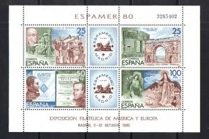 Spain 1980  MNH Espamer `80` stamp exhibition sheet