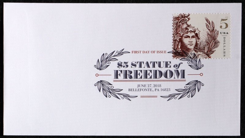 U.S. Used #5296 $5 Statue of Freedom DCP First Day Cover. Unaddressed. Pristine!