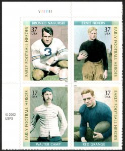 USA Sc. 3811a 37c Early Football Heroes 2003 MNH plate block