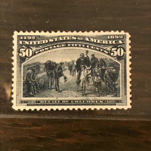 US SCOTT 240 - 50¢ Columbian Exposition - MNH, NG - CERTIFIED -SSCV $1,500.00