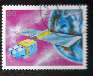 CUBA Sc# 3023  Outer SPACE exploration satellites 50c 1988 used cto