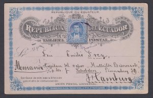 Ecuador 1895 3c Seebeck UPU Postal Card to Germany. Maier PC13