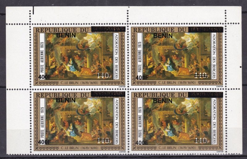 BENIN 2008 UNCATALOGUED 400F on Mi 648 ADORATION BERGERS OVERPRINT SURCHARGE MNH