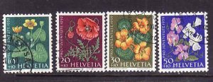 Switzerland-Sc#B288-91- id5-used semi-postal set-Flowers-1959-