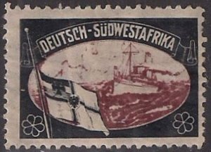 DEUTSCH-SUDWESTAFRIKA: The Lost Colonies label; with gum HR, scarce