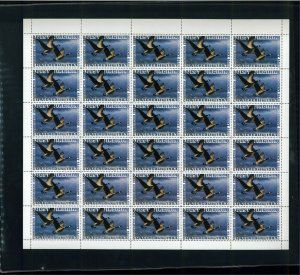 1987 West Virginia Non-Resident Waterfowl Duck Stamp #1A Full Sheet No Plate No.