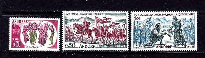 French Andorra 155-57 MLH 1963 set