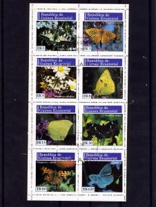 Equatorial Guinea 1976 BUTTERFLIES Sheet Perforated Fine Used VF