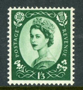 Great Britain 1955 QEII 1'3p Green SG #555 MNH B18