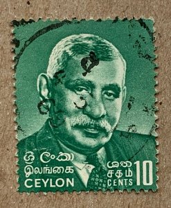 Ceylon 1968 10c Senanayake, used. Scott 418, CV $0.25. SG 487