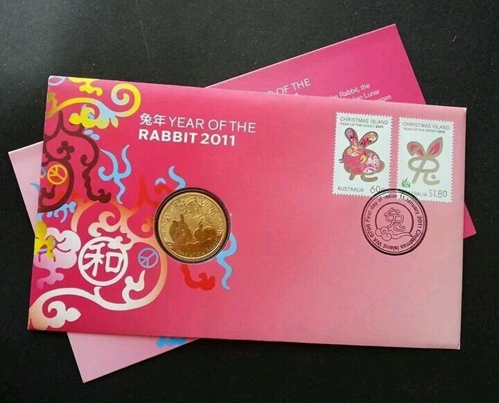 Australia Year Of The Rabbit 2011 Chinese Lunar Zodiac Animal FDC (coin cover)