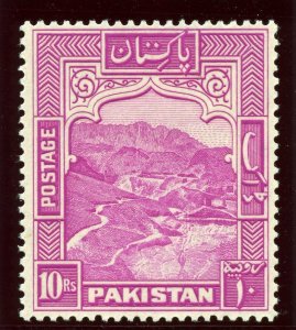 Pakistan 1938 KGVI 10r magenta (p14) MLH. SG 41. Sc 41a.