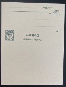 Mint German Samoa Dual Reply Stationery Postcard