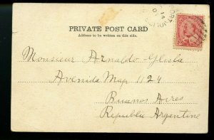 Scarce Post card to ARGENTINA old Quebec view, 1903 with two cent Edward Canada