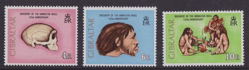 Gibraltar 310-312 Discovery of the Skull set (3 stamps) MNH 1973