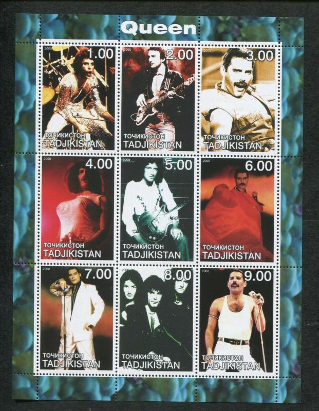 Tajikistan Commemorative Souvenir Stamp Sheet - Queen - Freddie Mercury