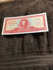 Cuba-1988-3 Pesos-Banco Nacional de Cuba.Che Guevara.CD05-204554-uncir.
