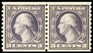 494, Mint NH 3¢ Coil Pair Well Centered And Very Fresh! -- Stuart Katz