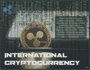 Tuvalu 2021 MNH Coins on Stamps International Cryptocurrency Ripple 1v S/S