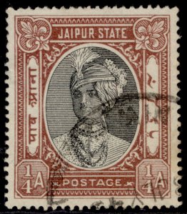 INDIAN STATES - Jaipur GVI SG58, ¼a brown & brown-lake, FINE USED.