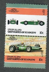 St. Vincent Grenadines - Union Island #145 Cars MNH attached pair