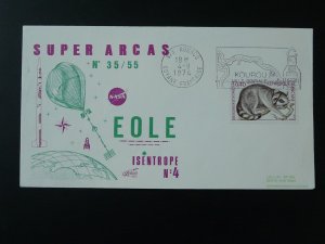 space cooperation CNES-NASA balloon Eole cover French Guiana 04/09/1974