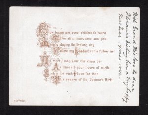 1882 CHRISTMAS CARD