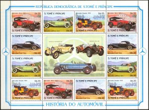 Sao Tome and Principe 1983 Classic Cars Sheet (2) MNH