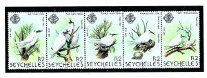 Seychelles 468 MNH 1981 Birds Strip of 5