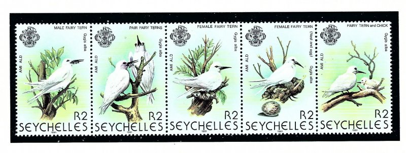 Seychelles 468 MNH 1981 Birds Strip of 5