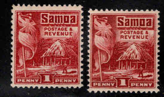 Samoa Scott 143-143a MH*  stamp perforation variety