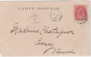 CANADA cover postmark Notre Dame de Grace, Que. 15 April 1903 Postcard to France