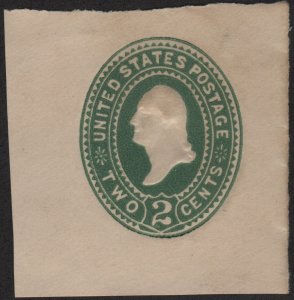 SC#U311 2¢ Washington Cut Square (1887) Unused