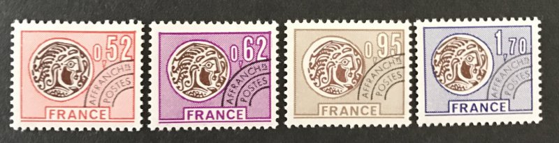 France 1976 #1487-90, Gallic Coin Precancel, MNH.