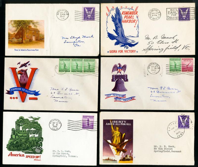 US Collection of 50 WWII Stamp Covers