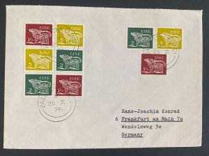 1974 Dublin Ireland Registered Cover To Frankfurt Germany Red Yellow Green