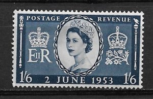 1953 Great Britain 316 1sh6p Queen Elizabeth MHR