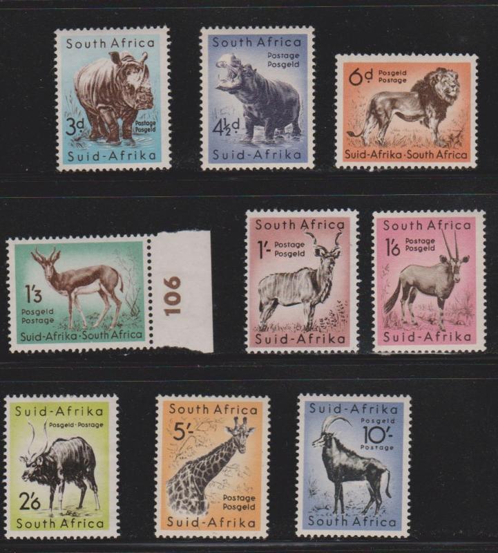 South Africa 1954 Wildlife Definitives Hi Values MNH