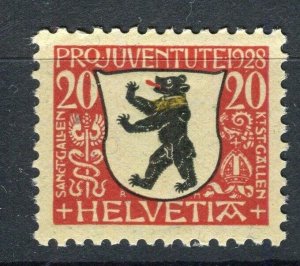 SWITZERLAND; Early Pro-Juventute issue 1928 Mint hinged 20c. value