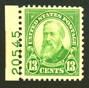 U.S. #694 MINT PL# SINGLE OG NH