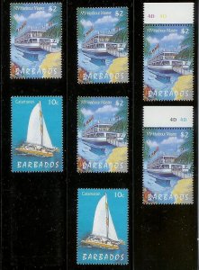 BARBADOS Large stamp accumulation Most MNH plate blocks gutter pairs Much value!