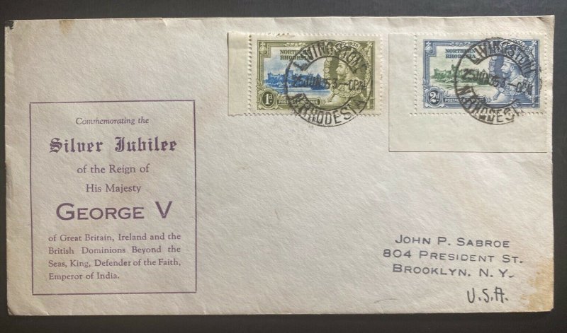 1935 Livingston Northern Rhodesia Cover King George V Silver Jubilee