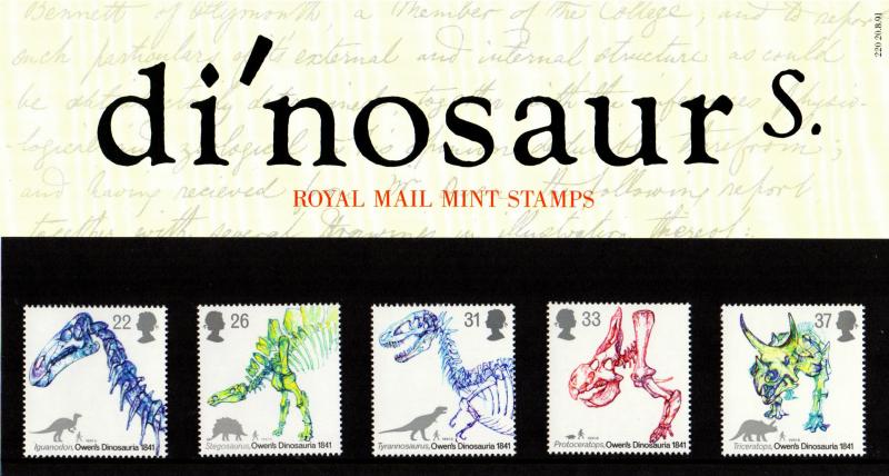 PRESENTATION PACK PP191 1991 - DINOSAUR'S (printed no.220)