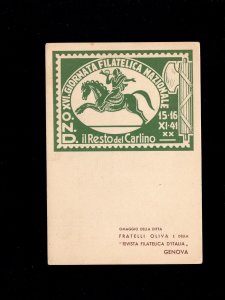 Italy Fascist Bologna 1st Day National Philatelic Show 1941 Hitler Mussolini 10i