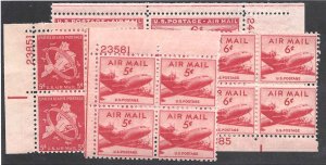 C33,C38-C40 Mint,OG,NH... Plate Blocks of 4... SCV $5.15