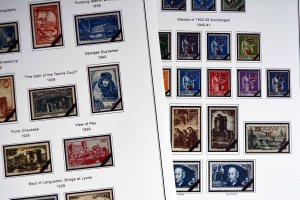 COLOR PRINTED FRANCE 1849-1939 STAMP ALBUM PAGES (29 illustrated pages)